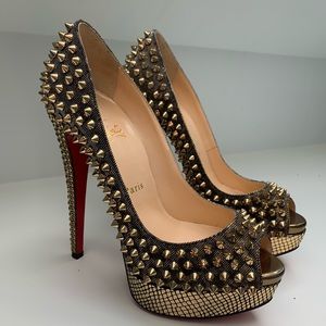 Christian Louboutin Studded Peep Toe